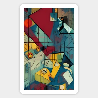 Cubist Line Composition Sticker